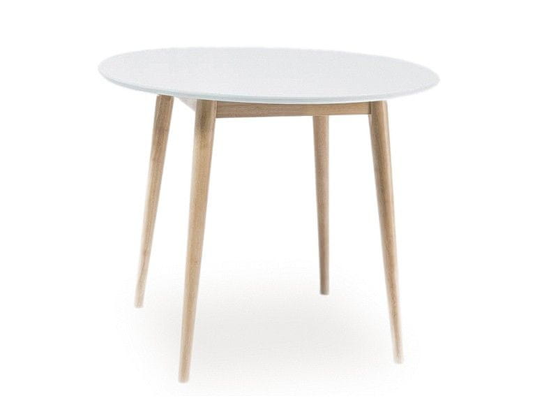 Veneti Malý jedálenský stôl ZBIGNIEW - biely / bielený dub
